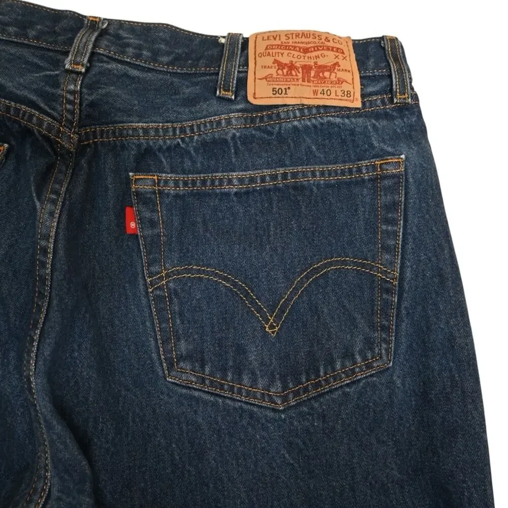 Levi's 501 Men's Button Fly Straight Leg Jean 40X38